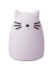 LED lichtobject Winston Cat, 100% siliconen, Lila, zwart, Ø 11 x H 14 cm