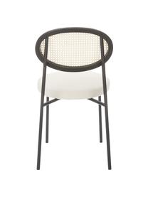 Polsterstühle Remy mit Wiener Geflecht, 2 Stück, Sitzfläche: Polyurethan, Schichtholz, Gestell: Metall, Rückenlehne: Massives Buchenholz, Ratt, Webstoff Weiß, Schwarz, B 54 x H 84 cm
