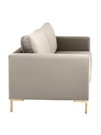 Fluwelen bank Luna (3-zits), Bekleding: fluweel (polyester) De sl, Frame: massief beukenhout, Poten: gegalvaniseerd metaal, Fluweel greige, B 230 x D 95 cm
