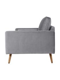 Samt-Sofa Saint (2-Sitzer) in Grau mit Eichenholz-Füßen, Bezug: Samt (Polyester) Der hoch, Gestell: Massives Eichenholz, Span, Samt Grau, B 169 x T 87 cm