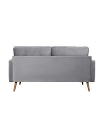 Samt-Sofa Saint (2-Sitzer) in Grau mit Eichenholz-Füßen, Bezug: Samt (Polyester) Der hoch, Gestell: Massives Eichenholz, Span, Samt Grau, B 169 x T 87 cm