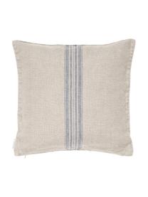 Housse de coussin 40x40 lin Jara, Beige, bleu