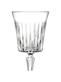 Krištáľové poháre na biele víno s reliéfom Timeless, 6 ks, Krištáľové sklo Luxion, Priehľadná, Ø 8 x V 20 cm, 220 ml