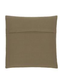 Housse de coussin vert olive Penny, 100 % coton, Vert, larg. 45 x long. 45 cm