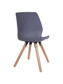 Silla tapizada Rana, Tapizado: piel sintética, Patas: madera de caucho, Gris, beige, An 52 x F 48 cm