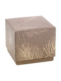 Caja para regalo Ferice, Papel de estraza, Marrón, dorado, An 10 x Al 9 cm