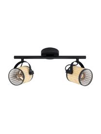 Lampa sufitowa z plecionką wiedeńską Ruscomb, Beżowy, czarny, S 44 x W 18 cm