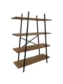 Libreria in stile industriale Levin, Ripiani: legno misto Java Struttur, Marrone, nero, Larg. 120 x Alt. 160 cm