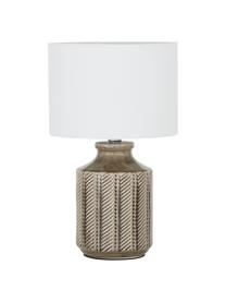 Lampe à poser en céramique Nia, Abat-jour : blanc
 pied de lampe : brun, nickel