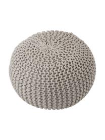 Handgefertigter Strickpouf Dori, Bezug: 100% Baumwolle, Greige, Ø 55 x H 35 cm