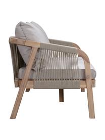 Garten-Lounge-Set Lu aus Akazienholz, 4-tlg., Gestell: Massives Akazienholz, Grau, Akazienholz, B 143 x T 72 cm