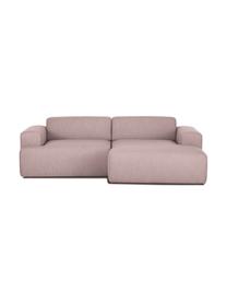 Ecksofa Melva (3-Sitzer) in Rosa, Bezug: Polyester Der hochwertige, Gestell: Massives Kiefernholz, Spa, Füße: Kiefernholz Die Füße befi, Webstoff Rosa, B 240 x T 144 cm