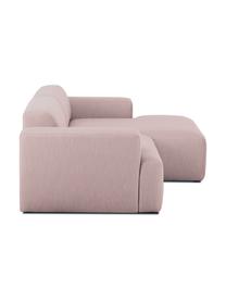 Ecksofa Melva (3-Sitzer) in Rosa, Bezug: Polyester Der hochwertige, Gestell: Massives Kiefernholz, Spa, Füße: Kiefernholz Die Füße befi, Webstoff Rosa, B 240 x T 144 cm