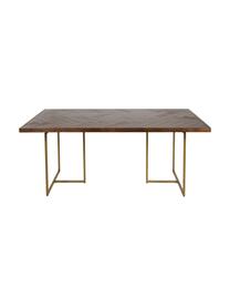 Mesa de comedor Bruno, Tablero: tablero de fibras de dens, Patas: metal, Marrón, An 180 x F 90 cm