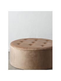 Puf de terciopelo Serek, con espacio de almacenamiento, Estructura: tablero de fibras de dens, Tapizado: 80% poliéster, 20% algodó, Beige, Ø 90 x Al 40 cm