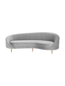 Samt-Nierensofa Gatsby (3-Sitzer) in Grau, Bezug: Samt (Polyester) 25.000 S, Gestell: Massives Eukalyptusholz, Samt Grau, B 245 x T 102 cm