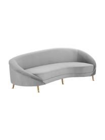 Samt-Nierensofa Gatsby (3-Sitzer) in Grau, Bezug: Samt (Polyester) 25.000 S, Gestell: Massives Eukalyptusholz, Füße: Metall, galvanisiert, Samt Grau, B 245 x T 102 cm