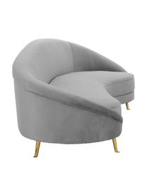 Samt-Nierensofa Gatsby (3-Sitzer) in Grau, Bezug: Samt (Polyester) 25.000 S, Gestell: Massives Eukalyptusholz, Füße: Metall, galvanisiert, Samt Grau, B 245 x T 102 cm