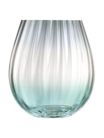 Handgemaakte waterglazen Dusk, 2 stuks, Glas, Groen, grijs, Ø 9 x H 10 cm, 425 ml