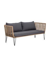 Sofá de exterior Mundo (2 plazas), Estructura: metal recubierto en polvo, Asiento: polietileno, Tapizado: poliéster, Beige, gris, An 175 x F 74 cm