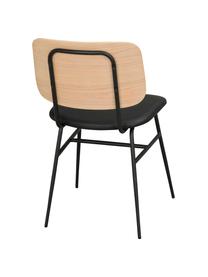 Silla de madera con asiento tapizado Brent, Asiento: cuero sintético (poliuret, Estructura: metal pintado, Roble, An 47 x F 57 cm