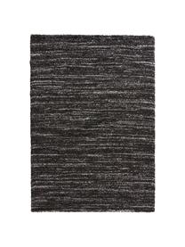 Flauschiger melierter Hochflor-Teppich Delight in Schwarz/Weiß, Flor: 100% Polypropylen, Dunkelgrau, Grau, B 200 x L 290 cm (Größe L)