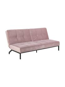 Divano letto 3 posti in velluto Perugia, Rivestimento: poliestere Il rivestiment, Piedini: metallo verniciato, Velluto rosa, Larg. 198 x Prof. 95 cm