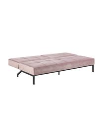 Divano letto 3 posti in velluto Perugia, Rivestimento: poliestere Il rivestiment, Piedini: metallo verniciato, Velluto rosa, Larg. 198 x Prof. 95 cm