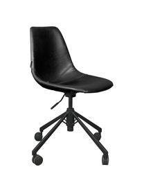 Kancelárska stolička z umelej kože Franky, nastaviteľná výška, Čierna