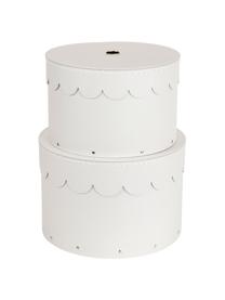 Set de cajas Wilma, 2 uds., Cartón laminado macizo
(100% papel reciclado), Greige, Set de diferentes tamaños