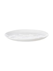 Platos postre con superficie irregular Porcelino, 4 uds., Porcelana con forma intencionalmente desigual, Blanco, L 23 x An 19 cm