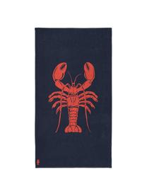 Strandtuch Lobster, 100% Velours (Baumwolle)
mittelschwere Stoffqualität, 420 g/m², Dunkelblau, Orange, B 100 x L 180 cm