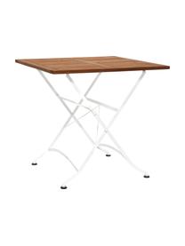 Table pliante plateau en bois Parklife, Blanc, bois d'acacia