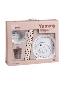 Serviesset Happy Dots, 4-delig, Roze, Set met verschillende formaten