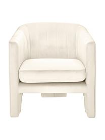 Fluwelen fauteuil Emilie, Bekleding: fluweel (polyester), Beige, B 75 x D 76 cm