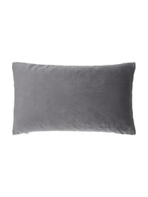 Housse de coussin rectangulaire en velours gris foncé Lucie, 100 % velours de polyester, Gris, larg. 30 x long. 50 cm