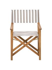 Sedia regista da giardino con struttura in legno Zoe, Struttura: legno di acacia oliato, Beige, bianco, Larg. 52 x Prof. 58 cm