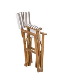 Klappbarer Regiestuhl Zoe mit Holzgestell, Gestell: Akazienholz, geölt, Beige, Weiß, B 52 x T 58 cm
