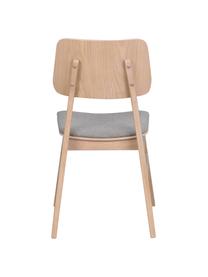 Houten stoelen Nagano met gestoffeerde zitting, 2 stuks, Bekleding: 100 % polyester, Beige, lichtgrijs, B 50 x D 51 cm