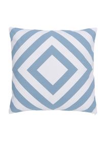 Poszewka na poduszkę Sera, 100% bawełna, Biały, jasny niebieski, S 45 x D 45 cm