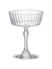 Copas pompadour de champán con relieve America's Cocktail, 6 uds., Vidrio, Transparente, Ø 10 x Al 14 cm, 280 ml