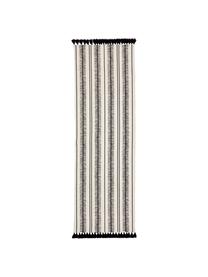 Ručne tkaný bavlnený behúň Rita, Béžová, čierna, Š 80 x D 250 cm