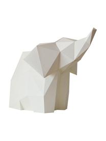 Tischleuchte Baby Elephant, Bausatz aus Papier, Lampenschirm: Papier, 160 g/m², Sockel: Holzfaserplatte und Kunst, Weiss, 23 x 24 cm