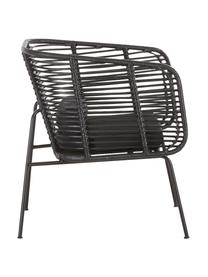 Sillón de ratán Merete, Asiento: ratán, Estructura: metal, recubierto en polv, Negro, An 72 x F 74 cm