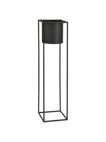 Macetero grande Bragi, Metal pintado, Negro, An 26 x Al 100 cm