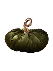 Calabaza decorativa de terciopelo Pumpis, 15% poliresina, 35% acrílico, 25% poliéster, 25% relleno de arena de cuarzo, Verde oscuro, Ø 24 x Al 22