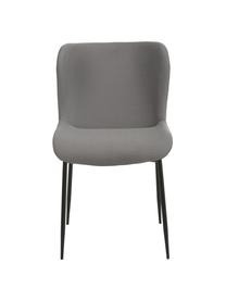 Sedia imbottita in tessuto Tess, Rivestimento: poliestere Con 25.000 cic, Gambe: metallo verniciato a polv, Tessuto grigio, nero, Larg. 49 x Alt. 84 cm