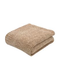 Weiche Chenille-Decke Beckett in Beige, 100% Polyester, Beige, B 130 x L 170 cm