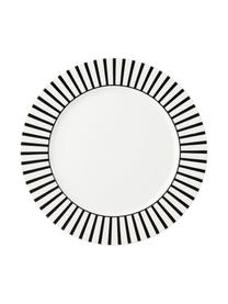 Platos llanos Ceres Loft, 4 uds., Porcelana, Blanco, negro, Ø 26 x Al 2 cm