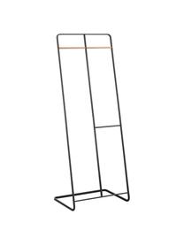 Metalen kledingrek Towi in zwart, Frame: gepoedercoat metaal, Stang: hout, Zwart, 61 x 163 cm